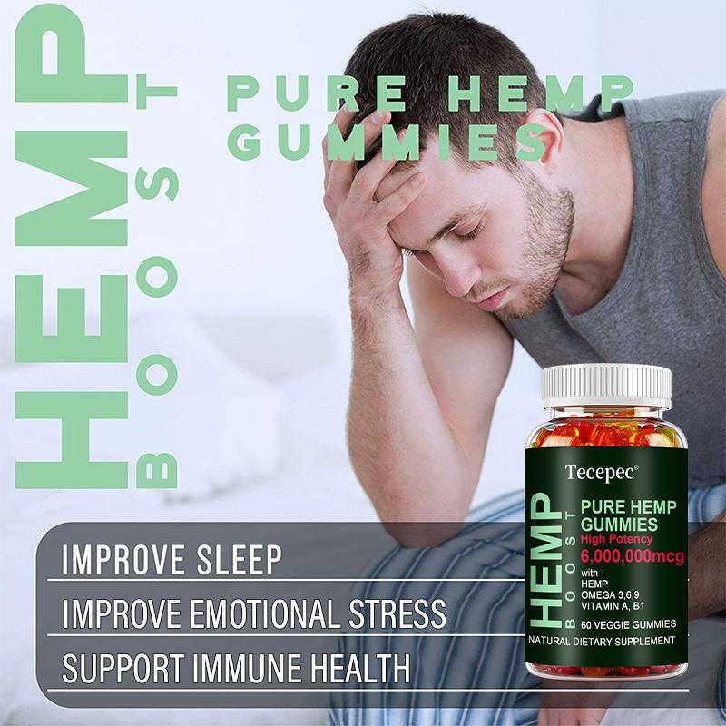 Gummies 6,000,000mcg, Omega 3‑6‑9 Vitamin A B1, 60 Veggie Gummies 30‑Day Supply Dietary Supplement