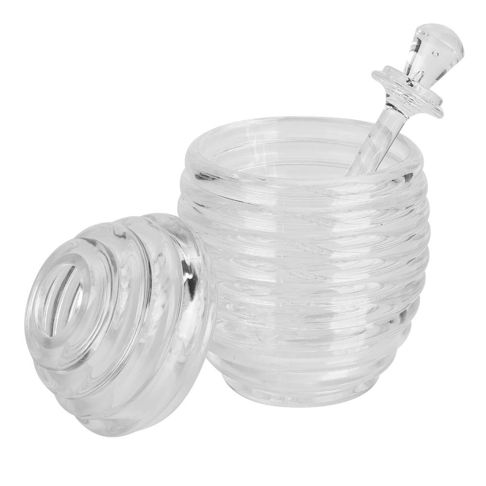 Plastic Honey Jar with Lid Honey Container Practical Honey Dispenser Syrup Seasoning Storage