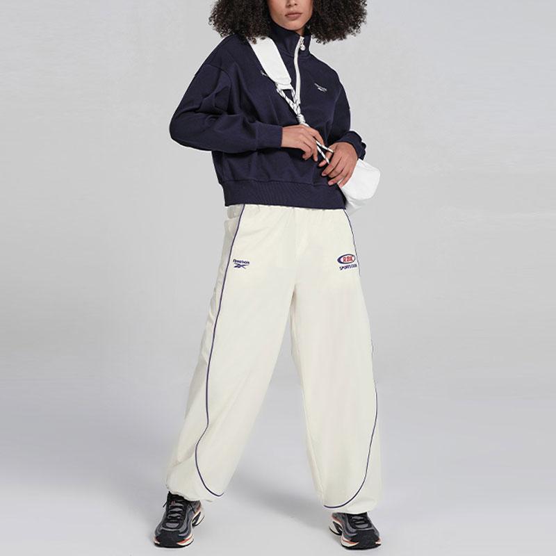 Reebok Свободные повседневные брюки с широкими штанинами Color Block, женские, цвет Off-White 24SRC610WGW1