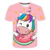 Unicorn Funny Cartoon Cool Cute 3D Tshirt Kids Boys Clothes Short Sleeve Casual Streetwear Clothing Girl Fashion Casual Tshirts