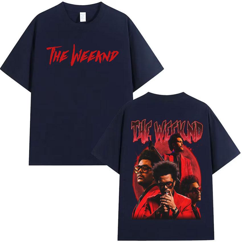 Поп-певец Артист The Weeknd Двусторонний Принт Футболка Мужская Одежда Футболка Эстетичная Хлопковая Футболка С Коротким Рукавом Свободная Уютная Футболка