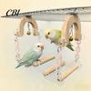 Parrot Swing Toy Toy, Bird Cage Perch, 5 Wooden Perch Poles, Acrylic Frame with Bells for Small Medium Parrots Budgies Cockatiels Foot
