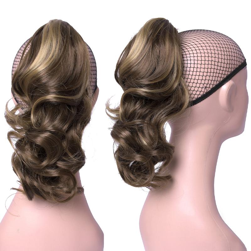 Clip In Curly Hair Wig Jaw Ponytail Hairs Extension Clip-on Claw Curly-Wavy Pony Tail Hairpiece Accessoires