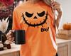 Halloween Pumpkin Face Shirt, Pumpkin Boo T-Shirt, Trick or Treating Adult Tee, Comfy Halloween Night Tee, Halloween Party, Comfort Colors