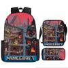 Minecraft Printed Cartoon Backpack Student Schoolbag Shoulder Bag Pencil Bag