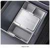 Tesla Central Console Storage Box: Original Car Color, Convenient Silicone Organizer for Lower Console Layer