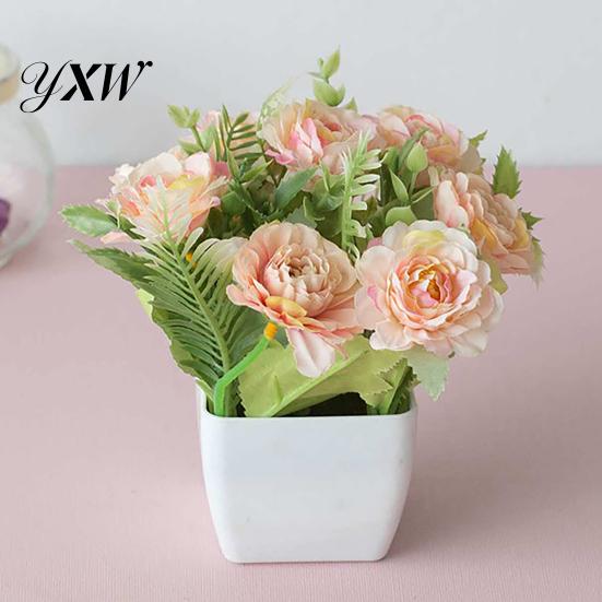 Fake Flower Realistic Artificial Bonsai Decorative UV Resistant Potted Pot DIY Crafts Home Decor Simulation