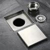 Square Floor Drain Cover 304 Steel Bathroom Shower Panel with Lift-Out Insert for Tile Floor and Wall Line Use