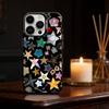 Colorful Star Phone Case For iPhone 17,16,15,14,13,12,11,Pro Max,Plus Candy Silver Cover