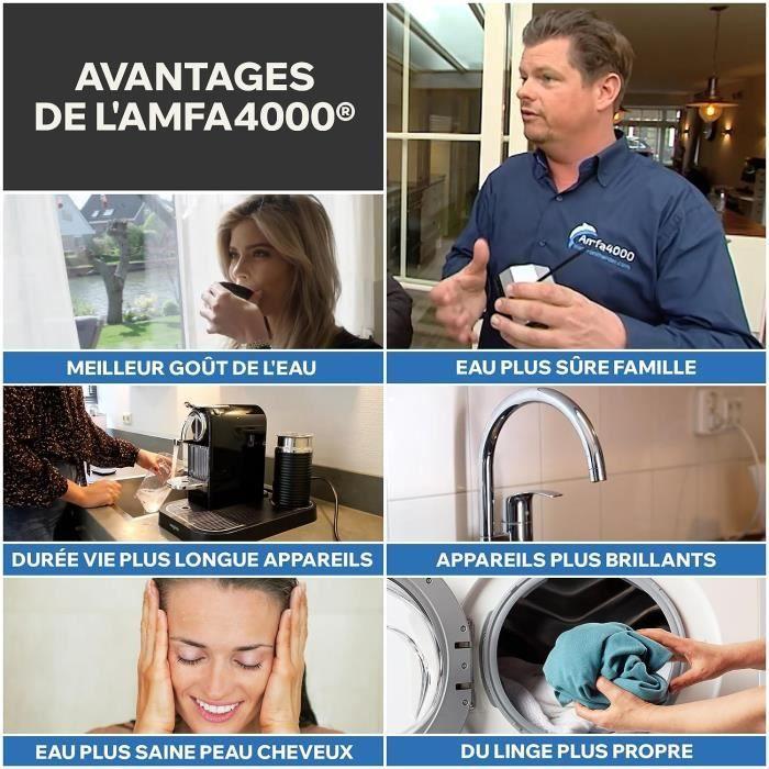Adoucisseur d'eau anti calcaire - Amfa - Amfa4000 - 20000 Gauss - Filtre compact - Non électronique