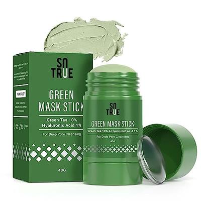 Sotrue Green Tea Cleansing Mask Stick для лица | Сделано в Индии | Для черных точек и контроля жирности | Очищающая твердая глиняная детокс-грязевая маска с гиалуроновой кислотой