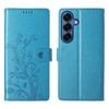 For Samsung Galaxy S26+ Wallet Case Butterfly Floral Imprint PU Leather Phone Cover with Wrist Strap