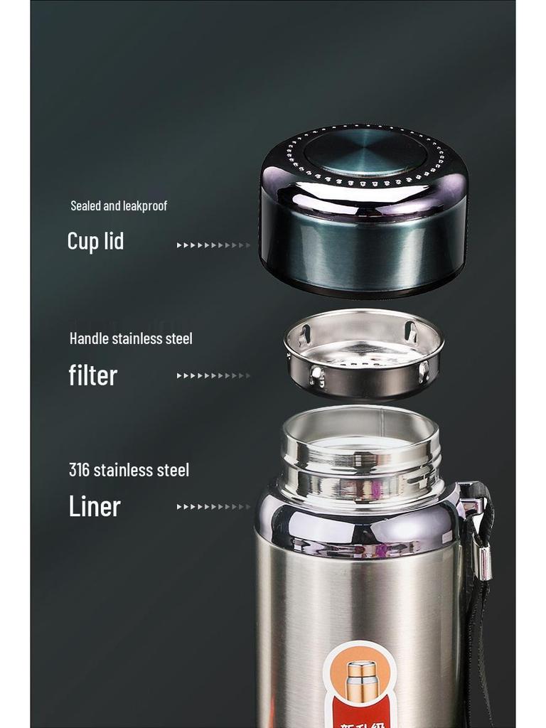 Большая термобутылка из нержавеющей стали 316 для занятий спортом на открытом воздухе