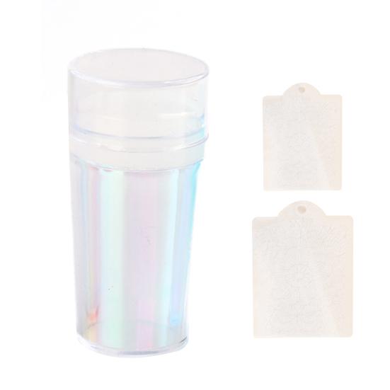 1 комплект, многоразовый недеформированный штамп для ногтей, хорошая пластичность, круглый силиконовый штамп, прозрачный инструмент для дизайна ногтей