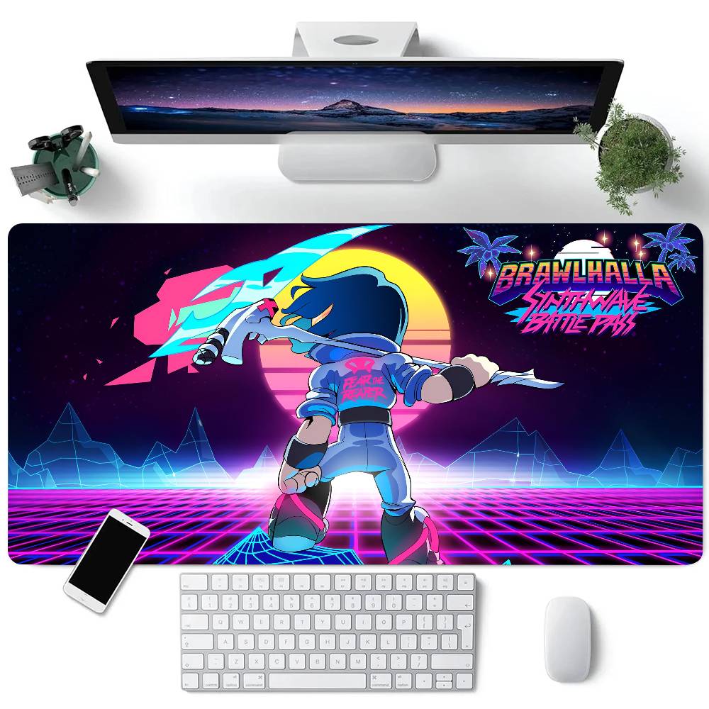 Игровой коврик для мыши Brawlhalla Большой коврик для клавиатуры и стола Игровой коврик для мыши с блокировкой краев Нескользящий коврик