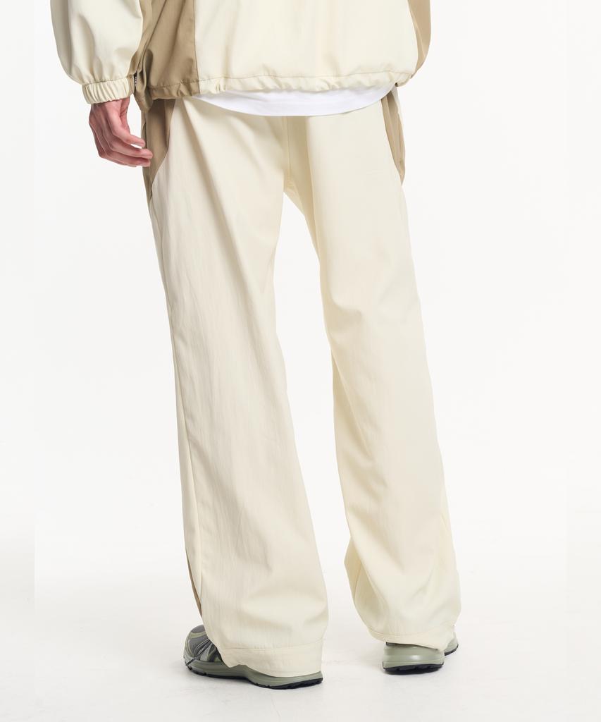 MOO Nylon Side Curve Track Pants - Cream
