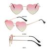 Fashion Vintage Metal Frame Heart-Shaped Glasses Eyewear Polarized Glasses Women Heart Sunglasses