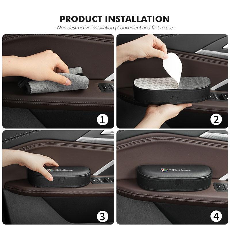 2026 Hot Alfa Romeo For Alfa Romeo Leather Car Armrest Support Pad Elbow Rest Mat Door Arm Protect Pad GT Stelvio F1 Brera Volan