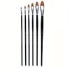 6 отборных кистей для рисования с плоской головкой из волчьей шерсти, масляная живопись, керамические принадлежности для рисования, специальные акриловые кисти для взрослых
