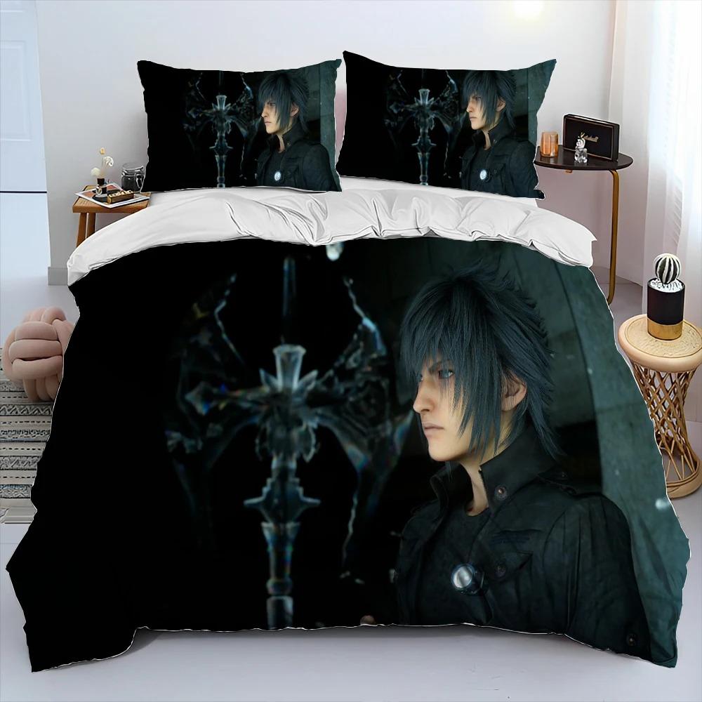 Мультяшный комплект постельного белья Final Fantasy Series, Комплект постельного белья с пододеяльником, Пододеяльник, Наволочка, Комплект постельного белья размера King Queen, Инструмент