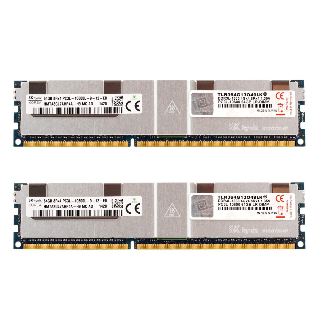 Оригинальная микросхема Hynix Сервер 128 ГБ x ECC Load Reduced с памятью v-color TLR364G13O49LK, DDR3L-1333 МГц PC3L-10600, (2 64 ГБ), DIMM, 4Gx4, 8Rx4, 1.35V (Низкий