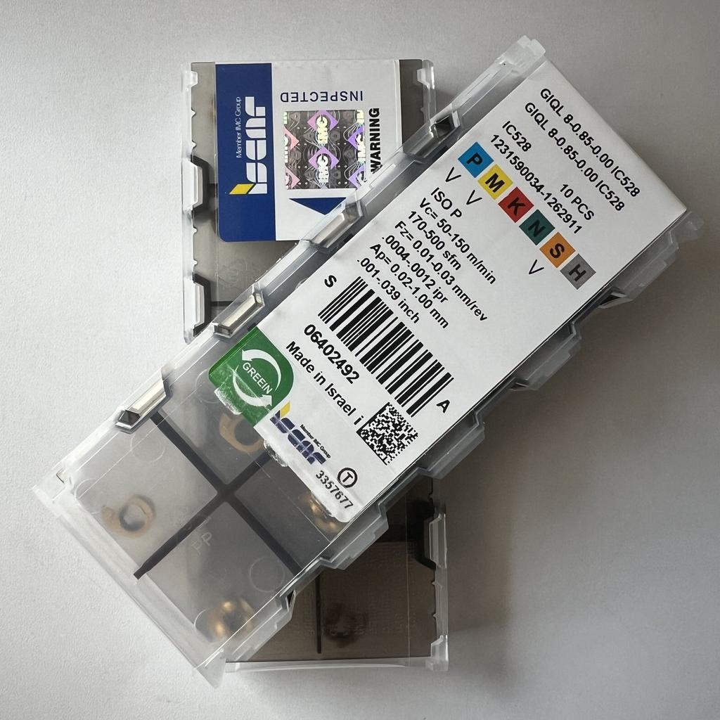ISCAR / GIQL8-0.85-0.00 IC528 / Industrial indexable carbide inserts 10 Pcs