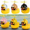 Rubber Cute Duck Toy Car Ornaments Yellow Duck Car Dashboard Decorations Cool Glasses Duck with Propeller Helmet Gold Chain