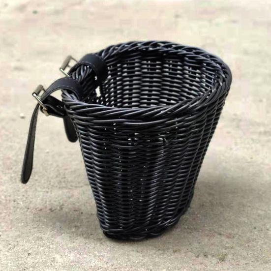 Hand Woven Bicycle Basket Large Capacity Strong Load Bearing Easy Installation Handlebar Bike Front Basket Replacement
