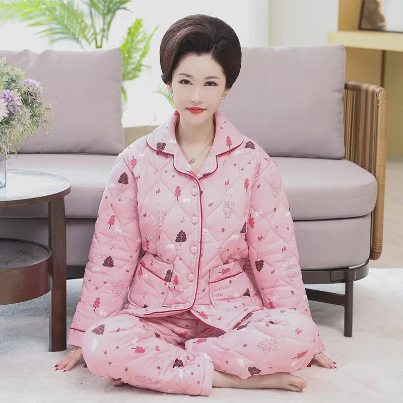 Стеганая фланелевая пижамная куртка - уютный зимний кардиган для женщин среднего и пожилого возраста