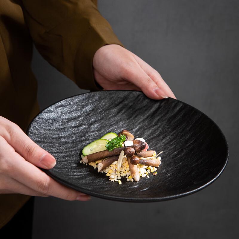 Nordic Stone Pattern Ceramic Deep Serving Plate