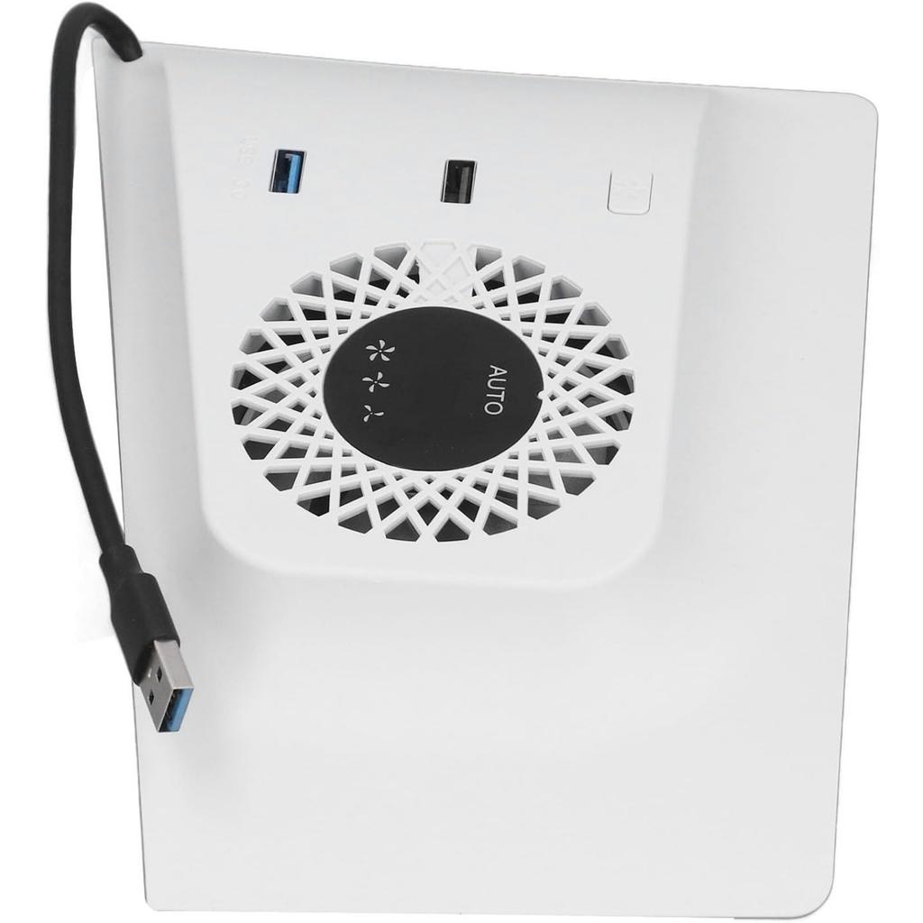 Вентилятор охлаждения RGB с защитной пластиной для PS5 Slim Digital/Disc, автоматическая регулировка скорости с помощью датчика температуры, 3 ручных скорости вентилятора и концентраторы USB3.0, система охлаждения