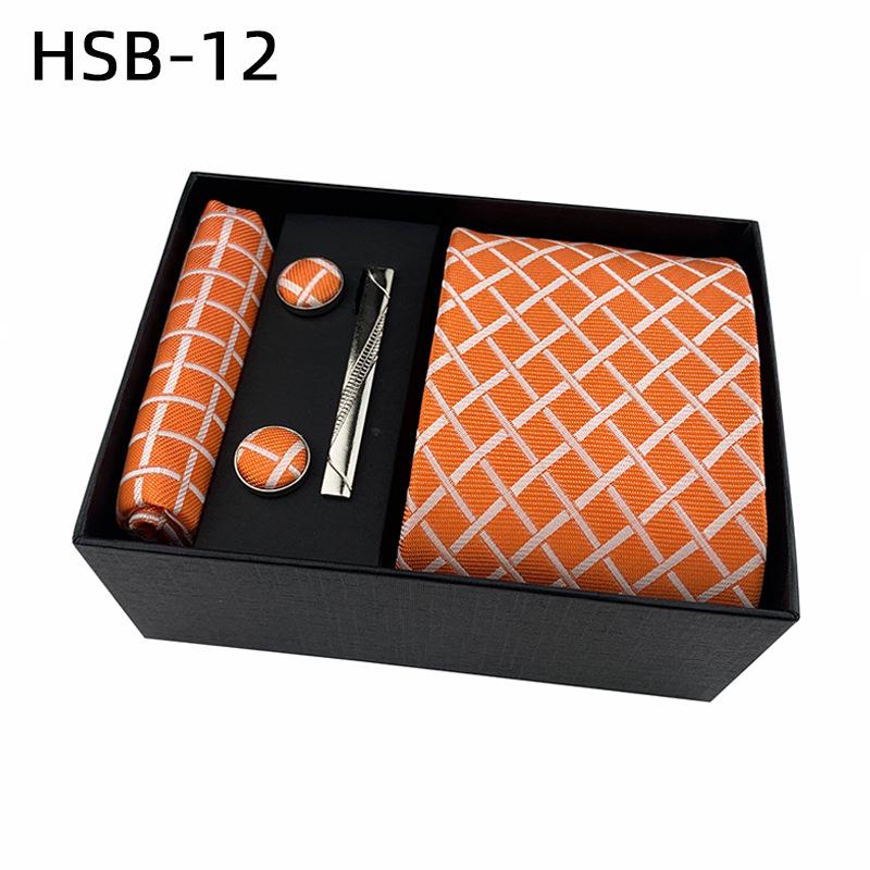 Подарочный набор мужских черных деловых галстуков: Полосатые и однотонные галстуки, нагрудный платок, зажим для галстука