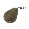 Carp lead flat pear with swivel green 30 g