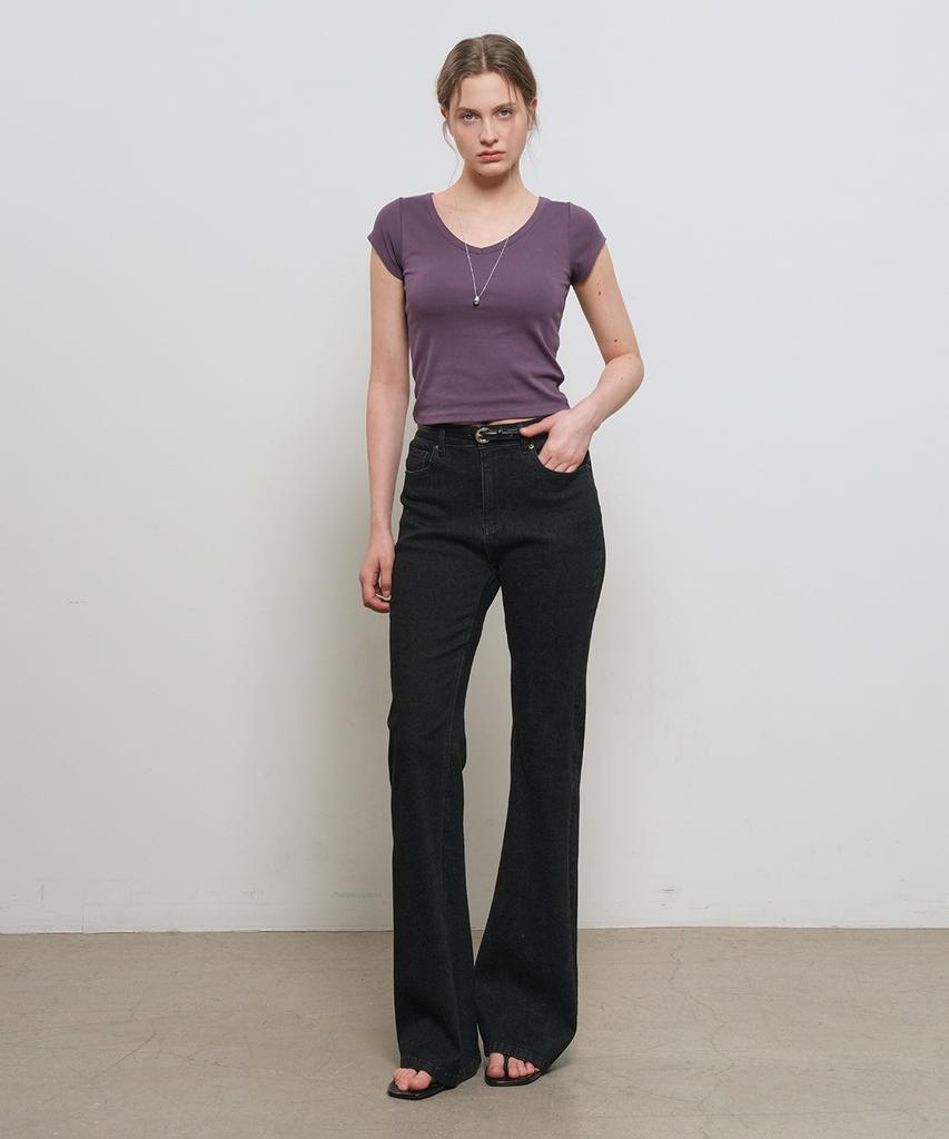 GENERALIDEA Daily Short Sleeve V-Neck T-Shirt [Purple] / Gf1Lts513