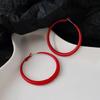Red Geometric Earrings for Women Korea Fashion Simple Fashion Hoop Earrings Temperament Gorgeous Jewelry Date Nights