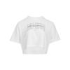 Script Boxy Casual Sports Round Neck Loose Short Sleeve T-Shirt Women Tops White 1390336-100