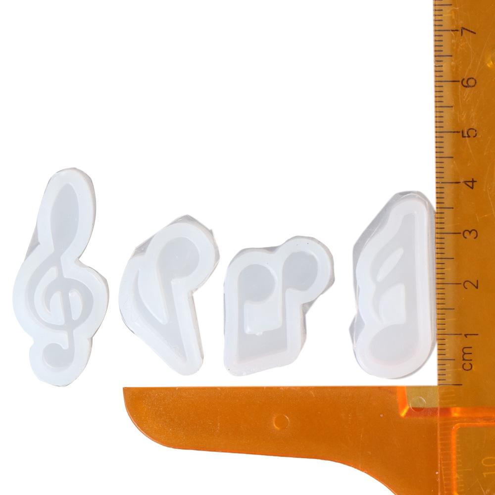 4 шт. Белая силиконовая форма в виде музыкальной ноты Силиконовая форма для музыкальной ноты Силиконовая форма для фреши Заготовка для свечи