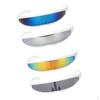 4pcs Futuristic Party Costume Cyclops Color Mirrored Lens Visor Sunglasses Cosplay Gray Yellow Blue