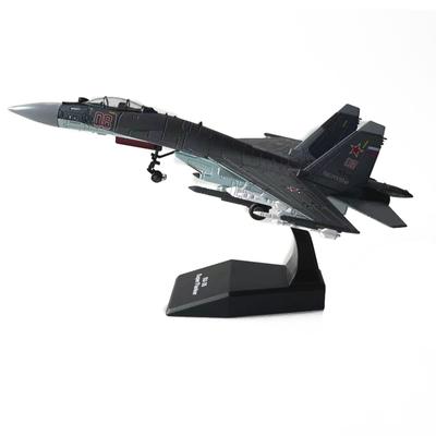 Масштаб 1:100 Российский истребитель-бомбардировщик Су-35 Фланкер Металлическая модель истребителя Военная модель Fairchild Republic Литая модель самолета