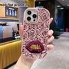 Phone case: 2D flat design suitable for iPhone 18 17 16 15 14 13 Pro protective case, couple style, golden teeth lips, Christmas and Halloween gift