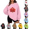 Women's Casual Fashion Long Sleeve Print Round Neck Loose Sweatshirt Top