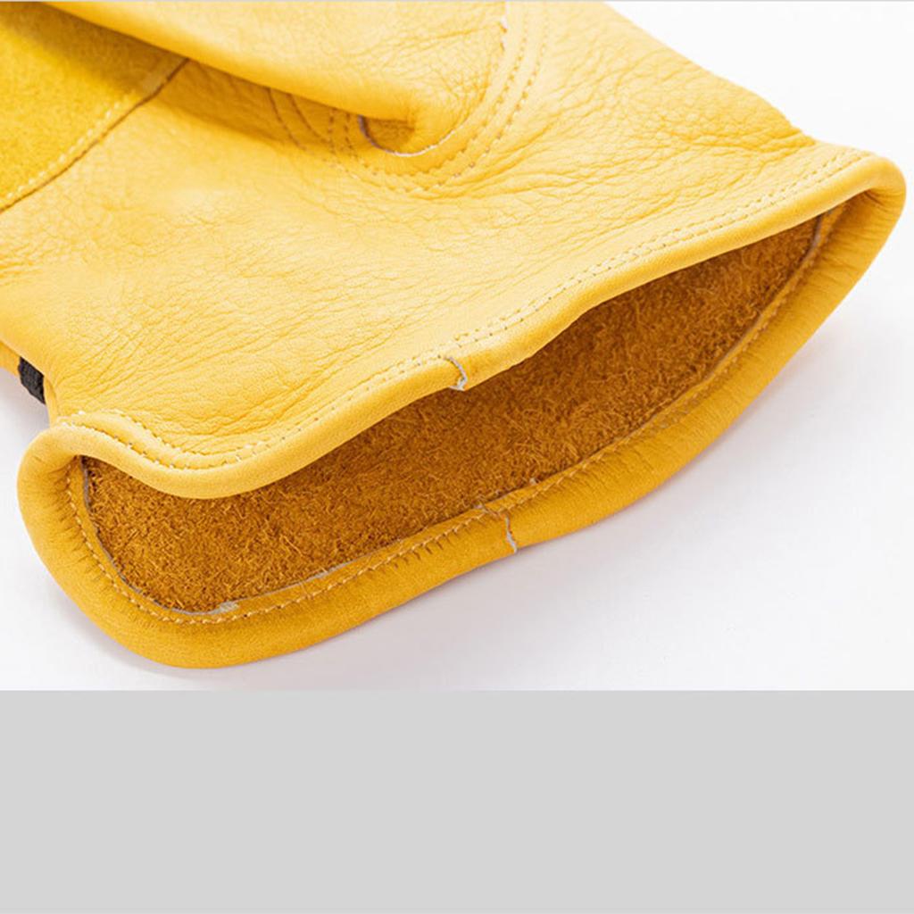 Work Gloves Prevent Slip Wearable Adjustable Soft Protective Faux Cowhide Gloves for Gardening