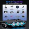 Car Chargers 120W High Power Charging Adapter 3-Socket Power Splitter 12-24V with 4 USB Ports LED