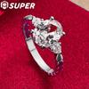 925 Sterling Silver Big AAA Zircon Ring Fashion Jewelry