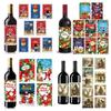 Santa Claus Xmas Tree Red Wine Bottle Paper Label DIY Wine Bottle Cover  Bar