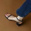 Fashion 2025 Summer High Heel Sandals Women's New Korean Edition Coarse Heel Simple Square Head Casual Women's Shoes