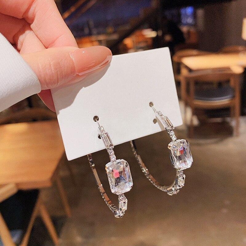 Высококачественные сверкающие круглые серьги-кольца с камнями New Personality Brincos Feminino