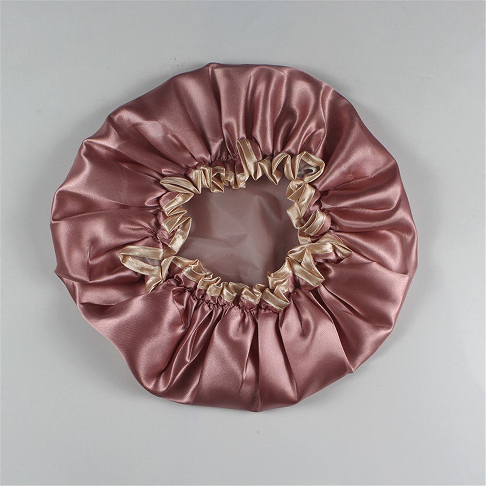 Home Double-layer Waterproof Elastic Shower Cap Sleep Cap Bath Hat Head Hair Cover