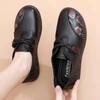 Elderly Flat Shoes Comfortable Non-slip Single Shoes Soft Bottom Leather Shoes Mother Shoes Middle-aged and Elderly Retro Women's Shoes