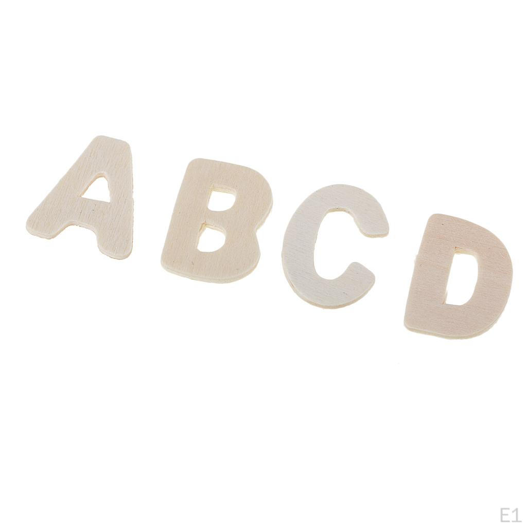 156 Pieces Wood Letters, Natural Colors, Alphabet, 0.91x0.67inch Letters Flatback for